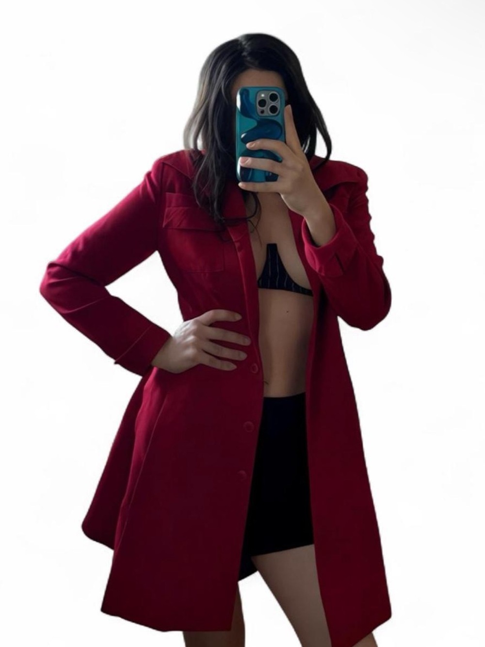 Vintage Archival Norma Kamali red wool dress / blazer
